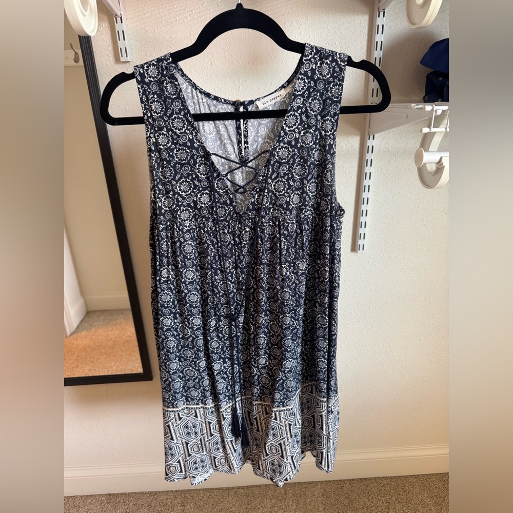 Blu Pepper Navy and White Floral Dress